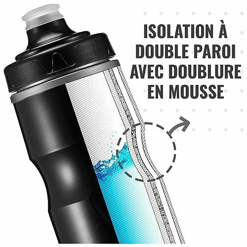 PRO BIKE TOOL bouteille d'eau isolée pour vélo -Boucle de transport pour le sport en prime-pour toutes les activités physiques et le cyclisme-Gardez vos boissons au frais, plus longtemps-680 ml 24 oz PRO BIKE TOOL Cyclisme